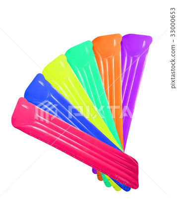 Multicolored inflatable pool mattress in fan order 33000653