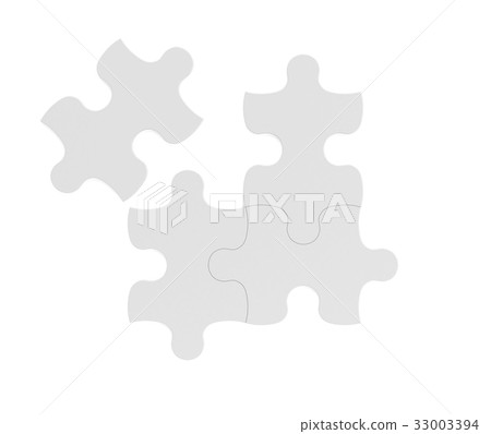 3d rendering of four white puzzle pieces isolated - Stock Illustration ...