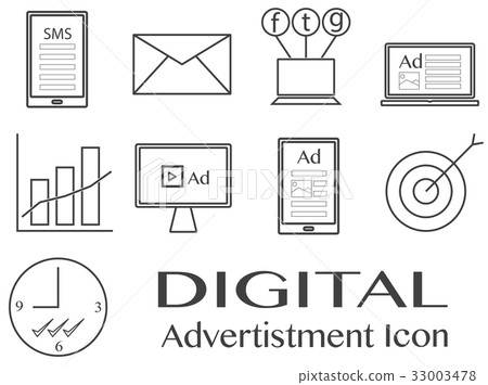 Digital advertisement Icon set illustration esp 10 Digital advertisement Icon set illustration esp 10 33003478