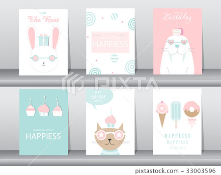 Set of birthday invitations cards,poster,greeting, 33003596