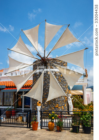 Old-style windmills on Lasithi Plateau. Crete Old-style windmills on Lasithi Plateau. Crete 33004438