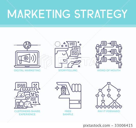 Marketing strategy illustration icons Marketing strategy illustration icons 33006415