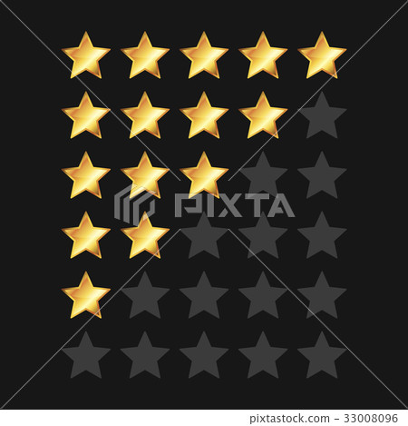 Golden Stars Rating Panel Set. Vector - Stock Illustration [33008096 ...