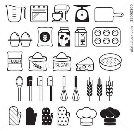 Bakery tool icons set. Vector illustration. Bakery tool icons set. Vector illustration. 33008590