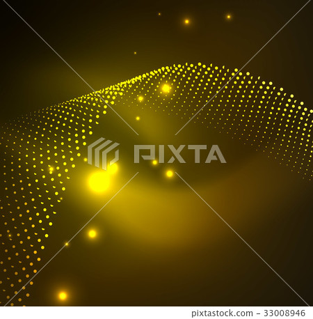 3D illuminated wave of glowing particles 3D illuminated wave of glowing particles 33008946