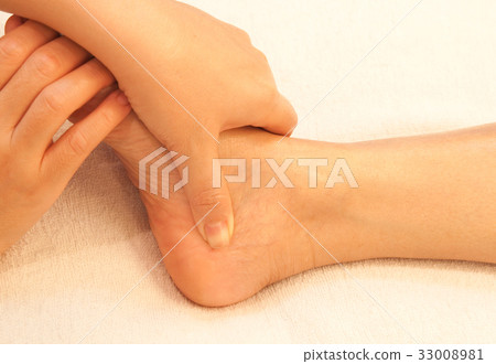 reflexology foot massage, spa foot treatment 33008981
