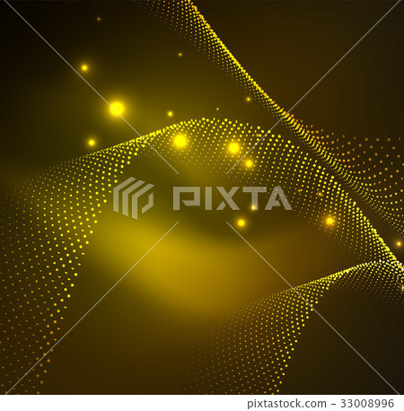 3D illuminated wave of glowing particles 3D illuminated wave of glowing particles 33008996