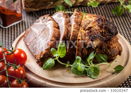 Roasted pork neck with spices Roasted pork neck with spices 33010347