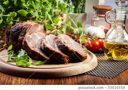 Roasted pork neck with spices Roasted pork neck with spices 33010350