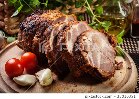 Roasted pork neck with spices Roasted pork neck with spices 33010351