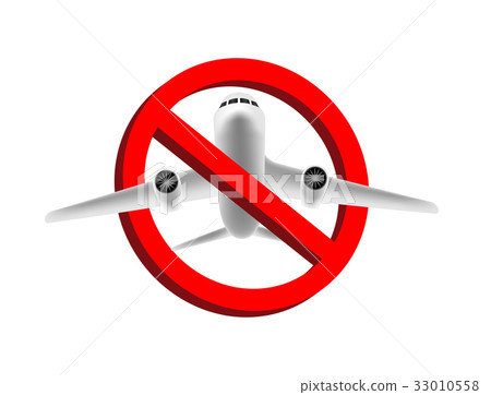 no air plane flying  prohibition sign vector 33010558