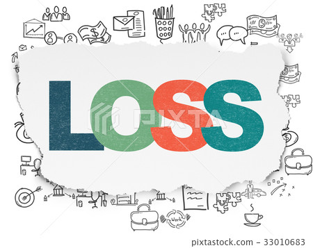 Business concept: Loss on Torn Paper background 33010683