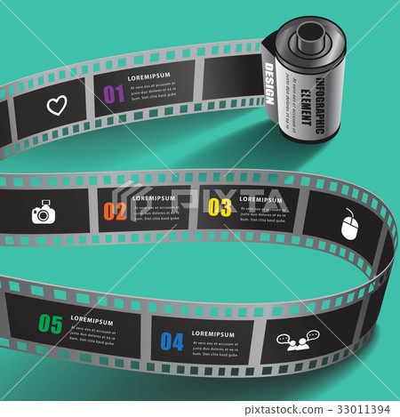 3D Abstract film creative infographic element. 3D Abstract film creative infographic element. 33011394