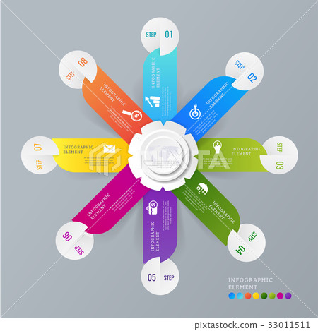 3D Modern design number 8 step template. 33011511