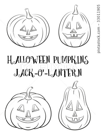 Halloween Pumpkins Set Contours Halloween Pumpkins Set Contours 33011905