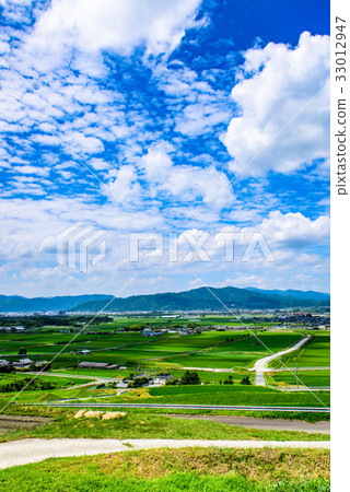 農村風景夏天藍天 農村風景夏天藍天 33012947