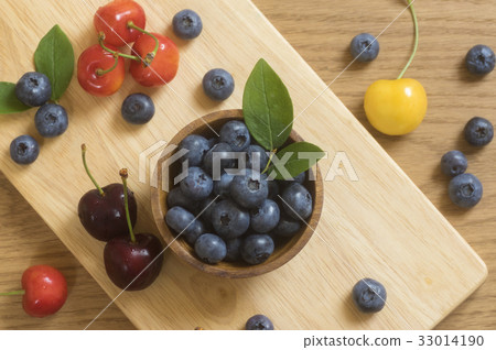 Blueberries and cherries Summer fruit Blueberries and cherries Summer fruit 33014190