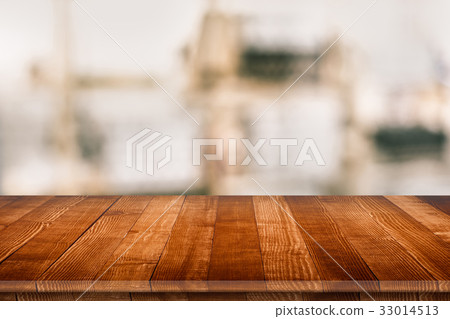 Empty wooden table for product placement Empty wooden table for product placement 33014513