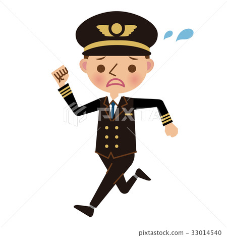 A pilot who runs with an impatient expression 33014540