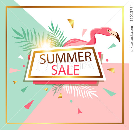Summer banner with flamingo - Stock Illustration [33015784] - PIXTA