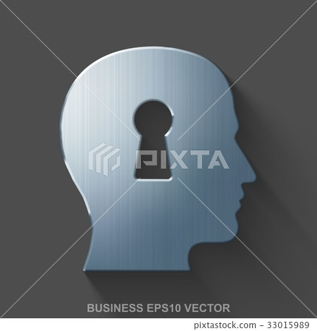 Flat metallic business 3D icon. Polished Steel Flat metallic business 3D icon. Polished Steel 33015989