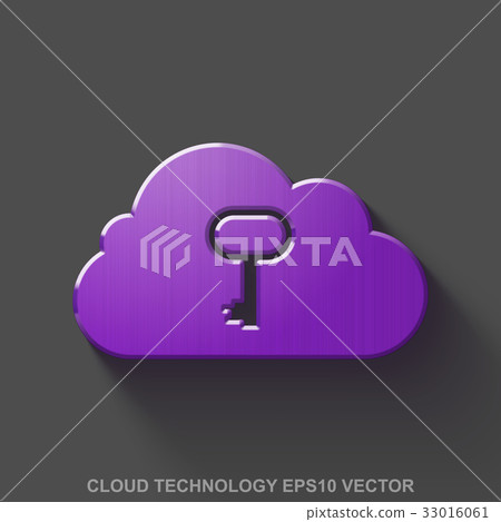 Flat metallic cloud networking 3D icon. Purple Flat metallic cloud networking 3D icon. Purple 33016061
