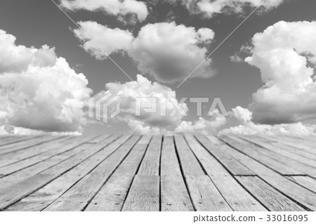 wooden planks walkway and cloudy sky background wooden planks walkway and cloudy sky background 33016095