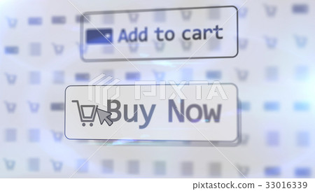 Furutistic internet shop with two icons on screen Furutistic internet shop with two icons on screen 33016339