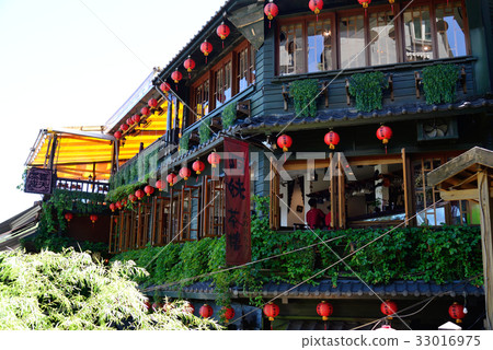 台灣 九份 茶館 茶 建築 中式建築 窗 燈籠 瑞芳 老街 古色古香 懷舊 懷古 屋簷 老街 古城 33016975