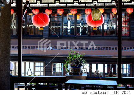 台灣 九份 茶館 茶 建築 中式建築 窗 燈籠 瑞芳 老街 古色古香 懷舊 懷古 屋簷 老街 古城 33017095