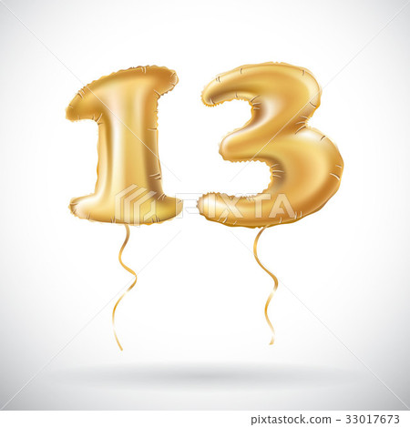 vector Golden number 13 thirteen balloon vector Golden number 13 thirteen balloon 33017673