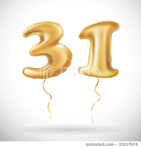 vector Golden number 31 thirty one balloon vector Golden number 31 thirty one balloon 33017674