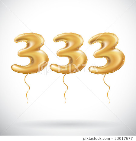 vector 333 number Gold balloons 33017677