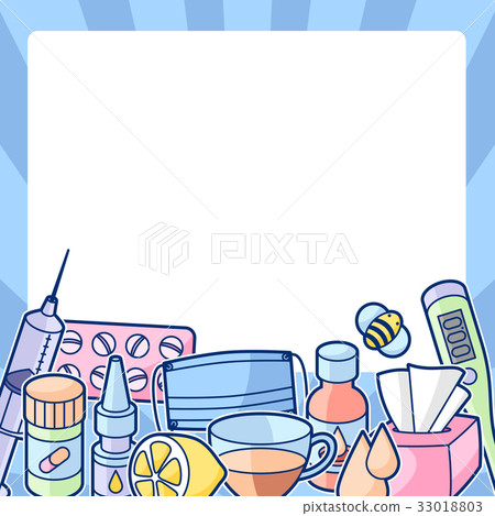 Frame with medicines and medical objects Frame with medicines and medical objects 33018803
