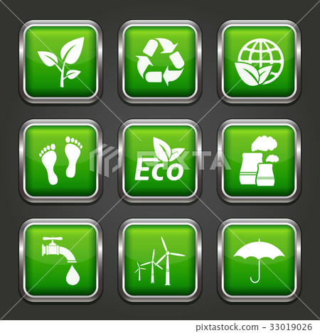 Set of ecology web buttons 33019026
