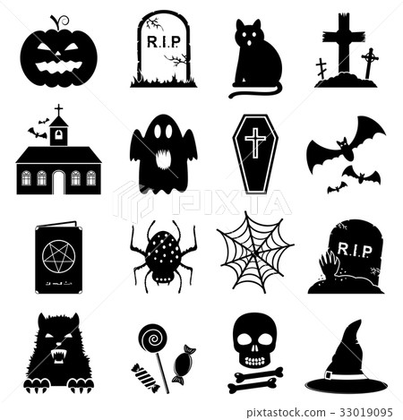 Halloween icon set vector 33019095