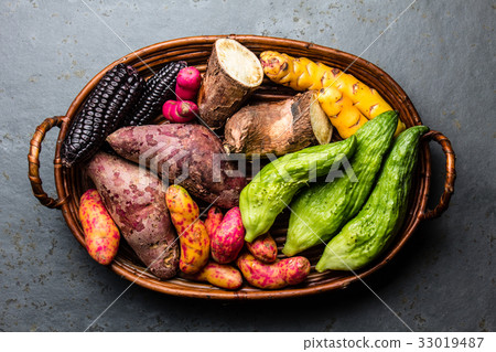 Fresh peruvian Latin American vegetables caigua Fresh peruvian Latin American vegetables caigua 33019487
