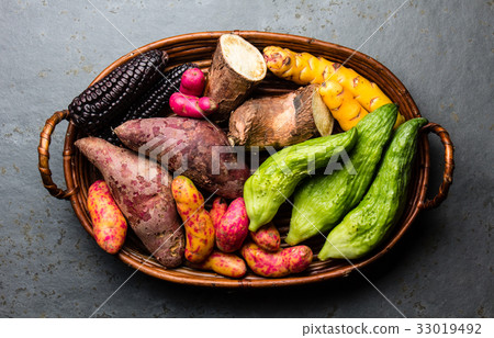 Fresh peruvian Latin American vegetables caigua Fresh peruvian Latin American vegetables caigua 33019492