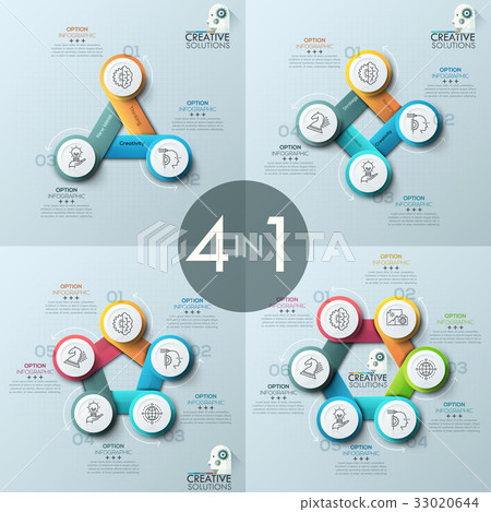 Collection of four creative infographic design 33020644