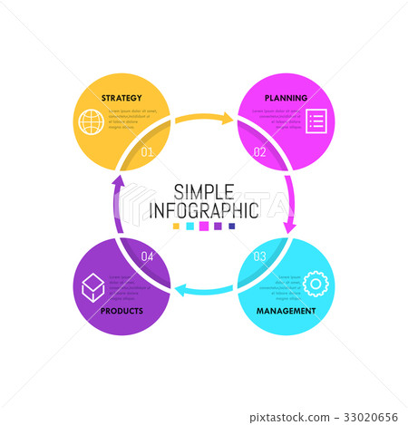Simple infographic design template. Four circles 33020656