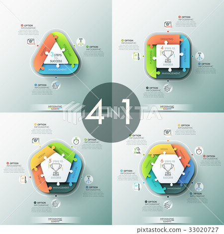 Set of four unusual infographic design templates. Set of four unusual infographic design templates. 33020727