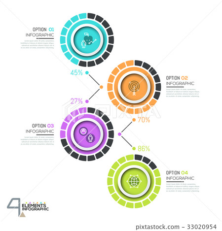 Infographic design template with 4 numbered 33020954