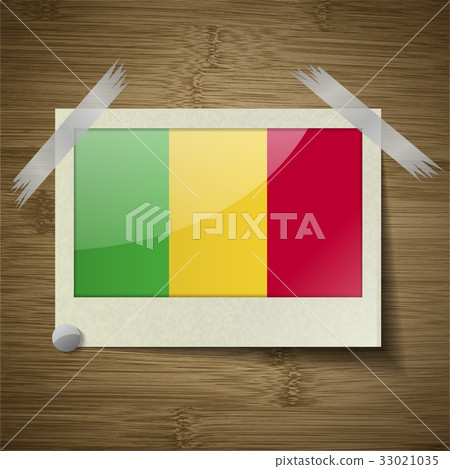 Flags Mali at frame on wooden texture. Vector Flags Mali at frame on wooden texture. Vector 33021035