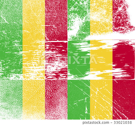 Set of six flags Mali with old texture. Vector 33021038