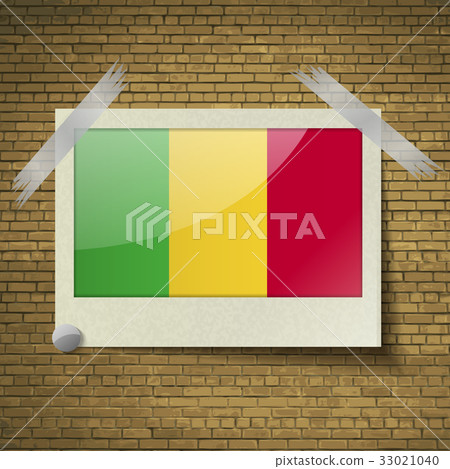 Flags Mali at frame on a brick background. Vector-插圖素材 [33021040] - PIXTA圖庫