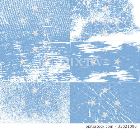 Set of six flags Micronesia with old texture. Vect - Stock Illustration ...