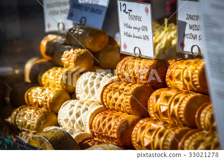 Traditional polish smoked cheese oscypek  33021278