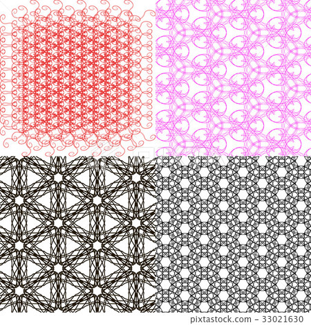 Set of  geometric pattern in op art design. Vector 33021630