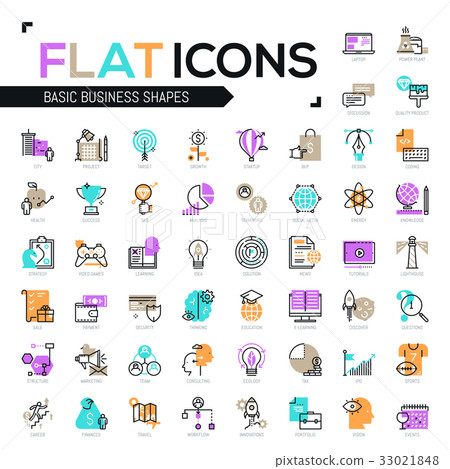 Big bundle of modern icons in thin line style 33021848