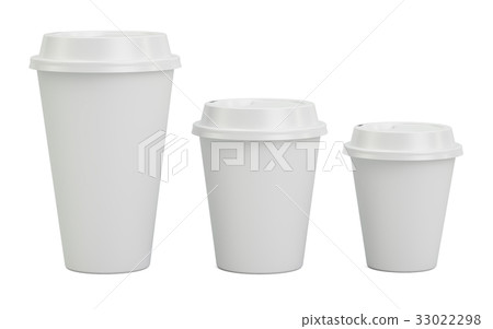Disposable Cups Set, 3D rendering 33022298